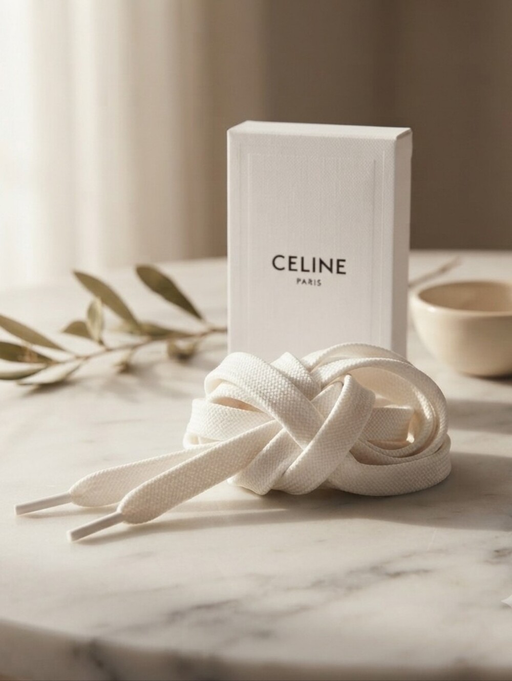 Celine Paris | Premium White Replacement Shoe Laces | Authentic Celine Packaging